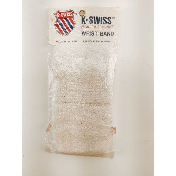 New in Original Packaging Vintage 1980s K-Swiss Wrist Bands Set of Two - Picture 2 of 5